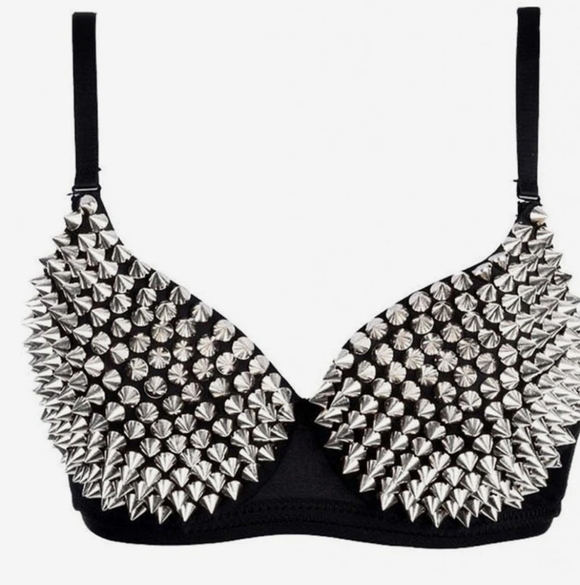 Black Studded Bra By Ohyes Size Small - Picture 4 of 9